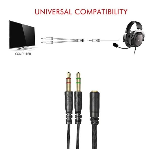 Splitter Adaptador Jack 3.5mm Xbox, Ps4 O Pc - Imagen 3
