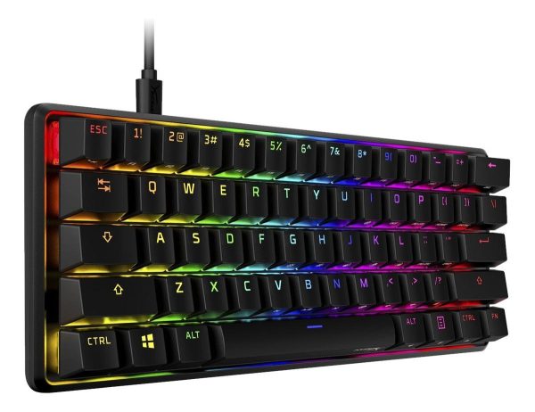 Teclado Gamer Hyperx Alloy Origins 60 Qwerty Red Inglés Us Color Negro Con Luz Rgb - Imagen 2