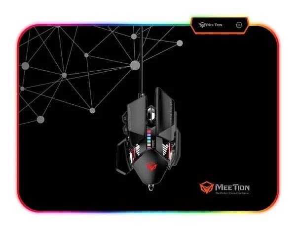 Mousepad Gamer Meetion 35x26cm Rubber Pd120 Rgb Led Medium - Imagen 2