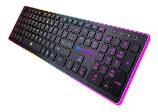Teclado Gamer Cougar Vantar Qwerty Español Color Negro Con Luz 8 Colores - Imagen 2