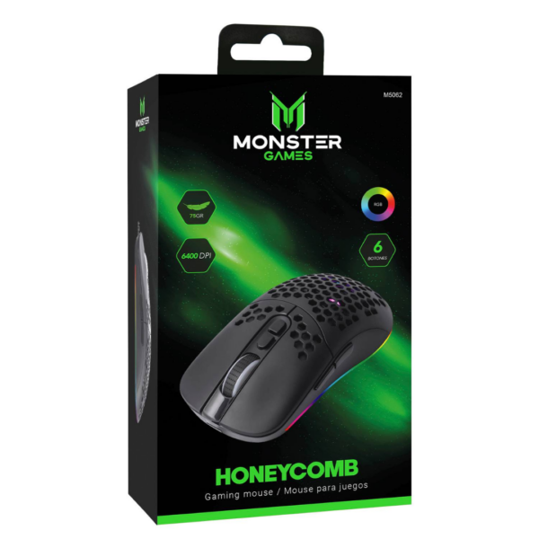 Mouse Gamer Monster Honeycomb M5062 6400 Dpi - Imagen 2