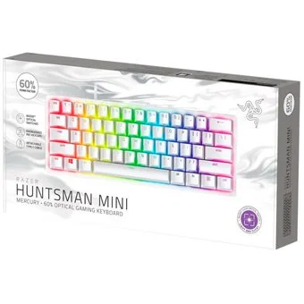 Teclado Mecánico 60% Razer Huntsman Mini Switch Red inglés US White Blanco RGB - Imagen 3