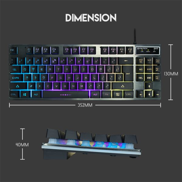 Teclado Gamer Fantech K613 Fighter Tkl II 75% Negro - Imagen 7