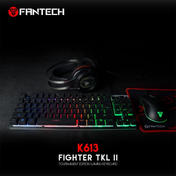 Teclado Gamer Fantech K613 Fighter Tkl II 75% Negro - Imagen 8