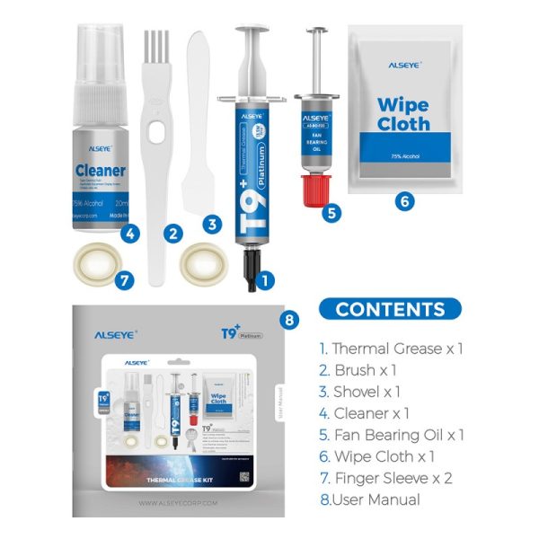 Kit Pasta Térmica Para CPU ALSEYE T9+ Platinum - Imagen 2