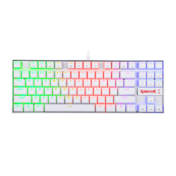 Teclado Gamer Mecánico Redragon Kumara K552W RGB White Switch Blue - Imagen 3