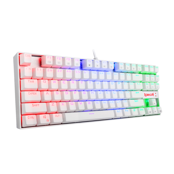 Teclado Gamer Mecánico Redragon Kumara K552W RGB White Switch Blue