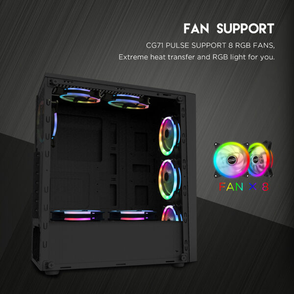 Gabinete Fantech Cg71 Pulse Rgb Middle Tower White Blanco - Imagen 13