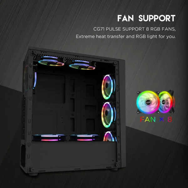Gabinete Fantech Cg71 Pulse Rgb Middle Tower White Blanco - Imagen 13
