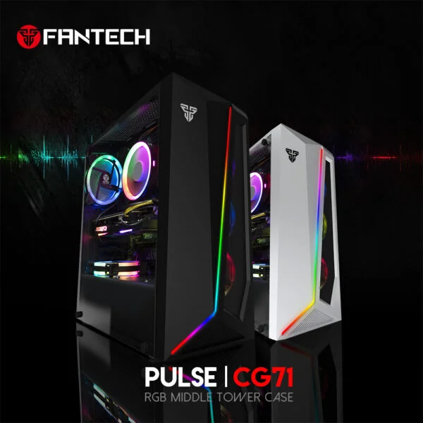 Gabinete Fantech Cg71 Pulse Rgb Middle Tower White Blanco - Imagen 3