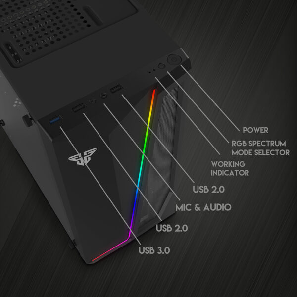 Gabinete Fantech Cg71 Pulse Rgb Middle Tower White Blanco - Imagen 6