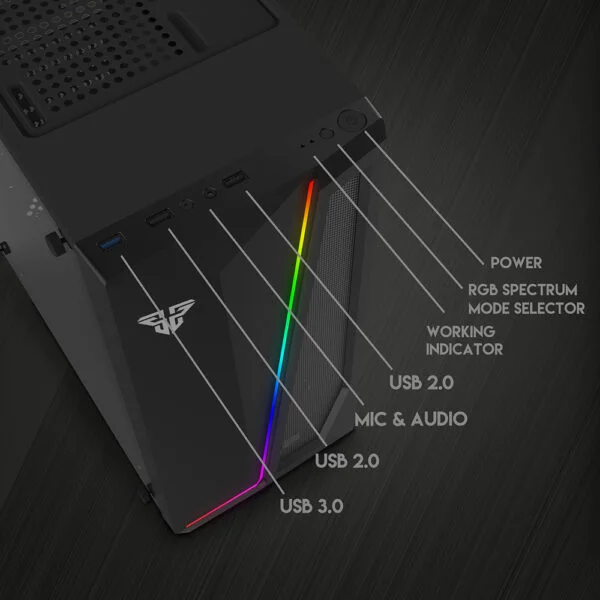 Gabinete Fantech Cg71 Pulse Rgb Middle Tower White Blanco - Imagen 6