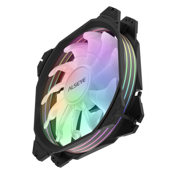 Ventilador Alseye MAX M120 Black RGB Rainbow 120mm Molex Fan - Imagen 5