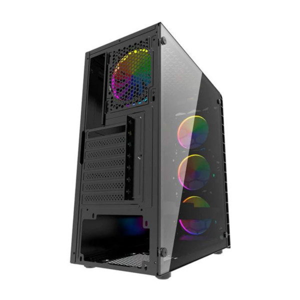 Gabinete Gamer JX188-11-G Negro 4 Ventiladores Powercase - Imagen 5