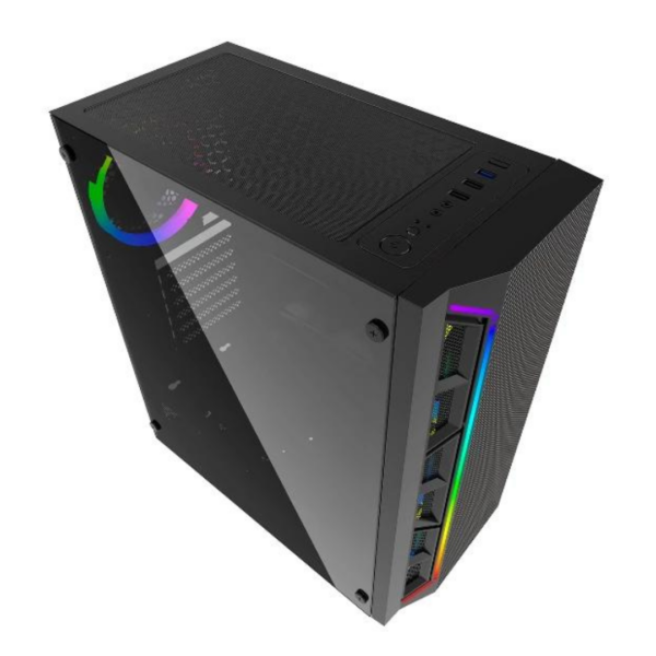 Gabinete Gamer JX188-12-B Negro 4 Ventiladores Powercase - Imagen 5