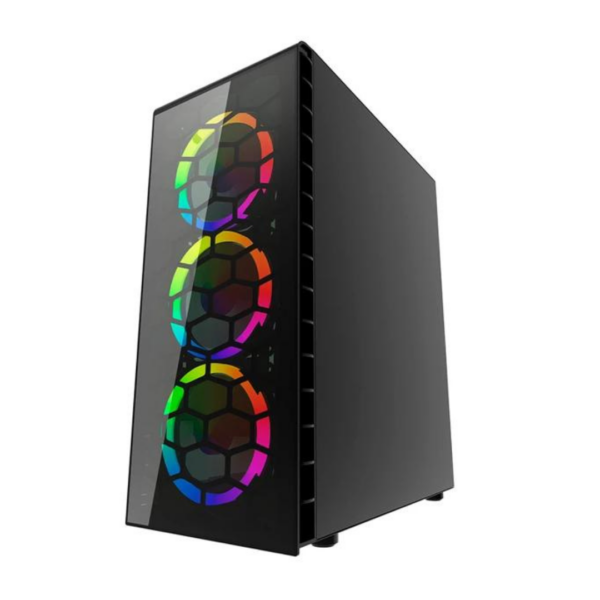 Gabinete Gamer JX188-11-G Negro 4 Ventiladores Powercase - Imagen 6