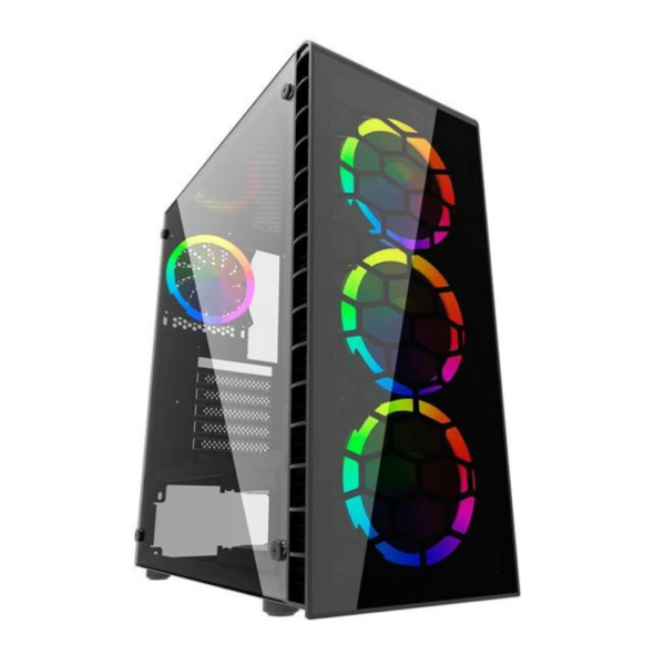 Gabinete Gamer JX188-11-G Negro 4 Ventiladores Powercase