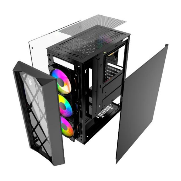 Gabinete Gamer JX188-17 4 FAN 3F 1B Negro Sin Fuente CYB Morpheus Gaming - Imagen 10