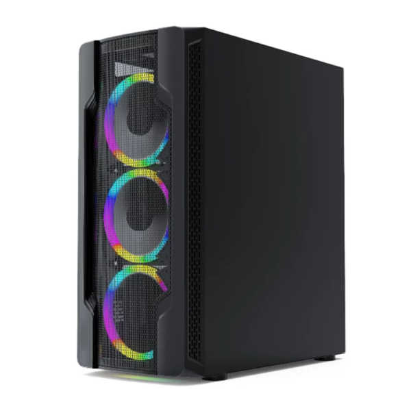 Gabinete Gamer JX188-2-B 4 FAN 3 F  1B Negro S Fuente CYB - Imagen 4