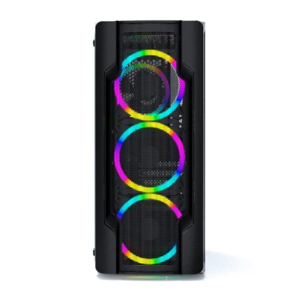 Gabinete Gamer JX188-2-B 4 FAN 3 F  1B Negro S Fuente CYB - Imagen 5