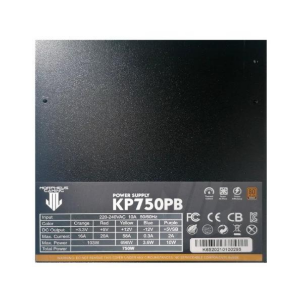 Fuente De Poder 750W 80 PLUS Certificada Bronze KP750PB Morpheus Gaming - Imagen 3