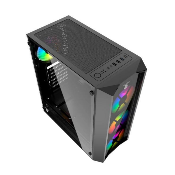 Gabinete Gamer JX188-17 4 FAN 3F 1B Negro Sin Fuente CYB Morpheus Gaming - Imagen 5
