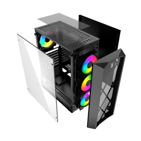 Gabinete Gamer JX188-17 4 FAN 3F 1B Negro Sin Fuente CYB Morpheus Gaming - Imagen 9