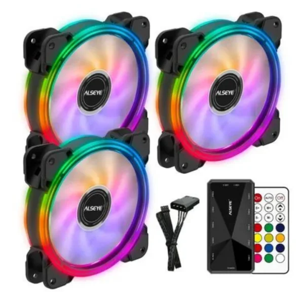 Kit Ventiladores HALO 4.0 Ajustable RGB HUB conexión Molex y Control Remoto