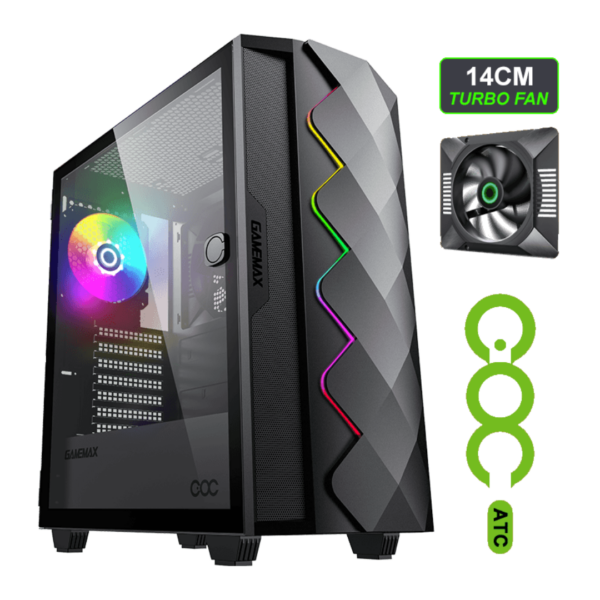 Gamemax Diamond Black COC – Negro - Imagen 4