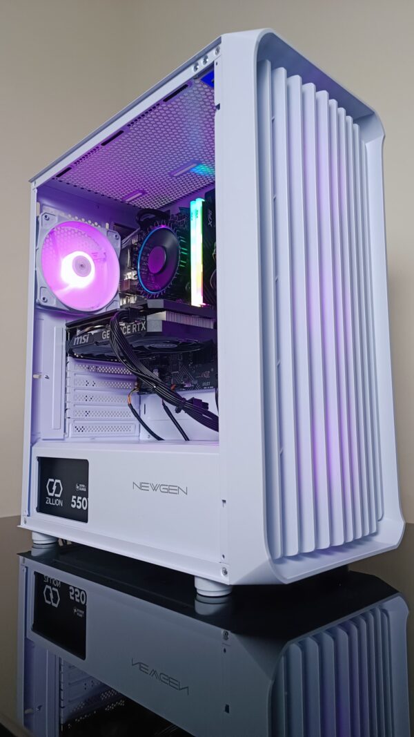 Gabinete NEWGEN Mercury 01 ATX White (4 FANS ARGB) - Imagen 4
