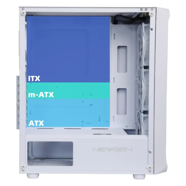 Gabinete NEWGEN Mercury 01 ATX White (4 FANS ARGB) - Imagen 7