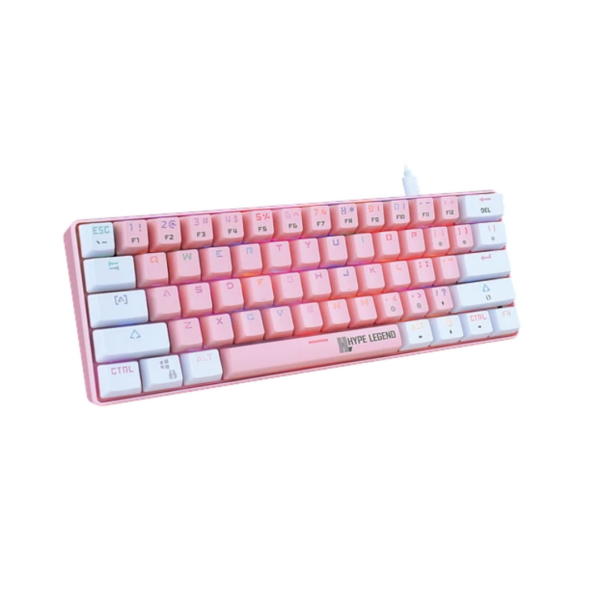 Teclado Mecánico Hype Legend Rebel L Pink-White Switch Red - Imagen 2
